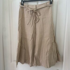 Linen, Belted, Wide Leg Chinos